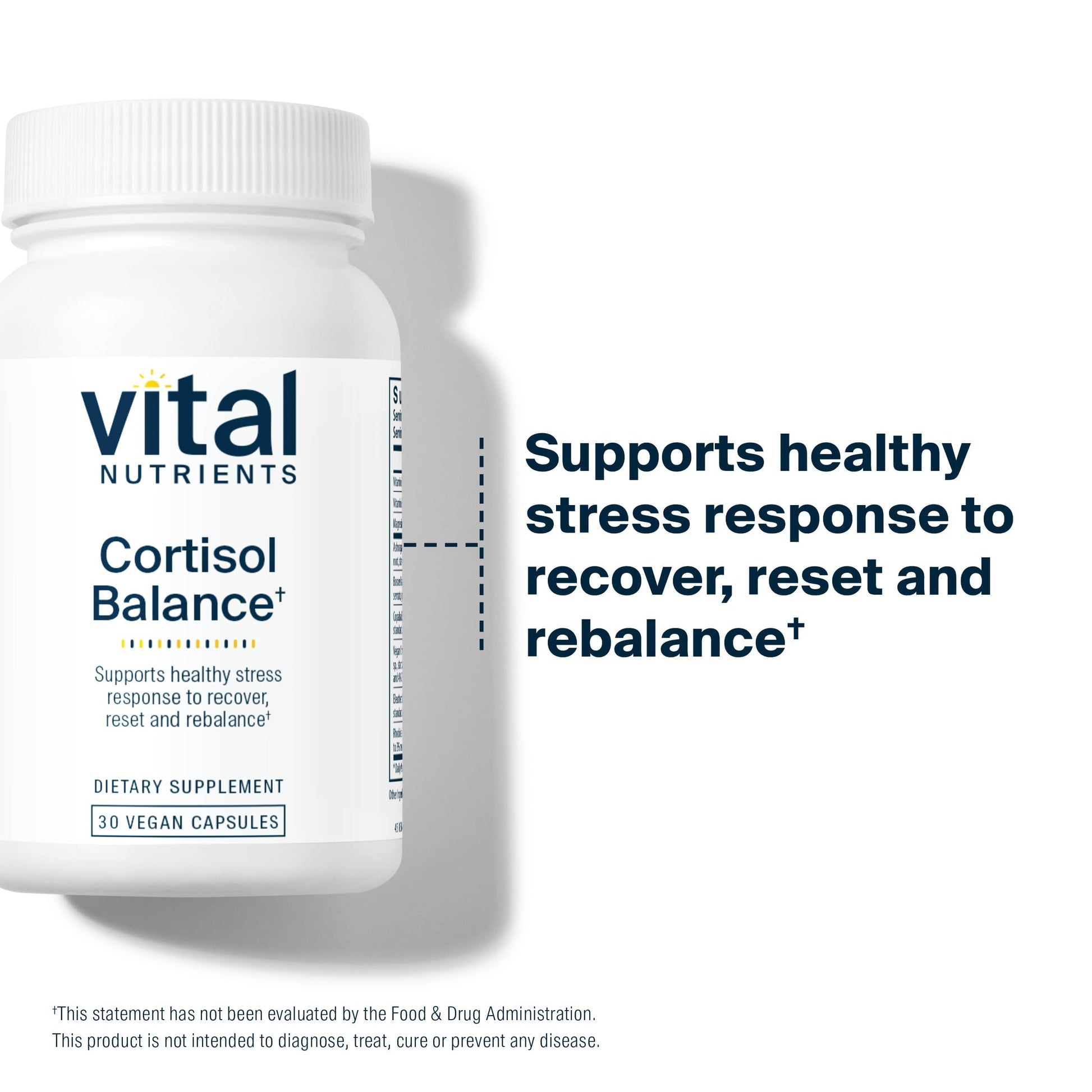 Vital Nutrients Cortisol Balance - Vegan Stress Relief Supplement - Cortisol Manager Supports Energy & Stress Levels - Ashwagandha & Magnesium for Relaxation - Gluten, Dairy, Soy Free - 30 Capsules Vital Nutrients uk supplements