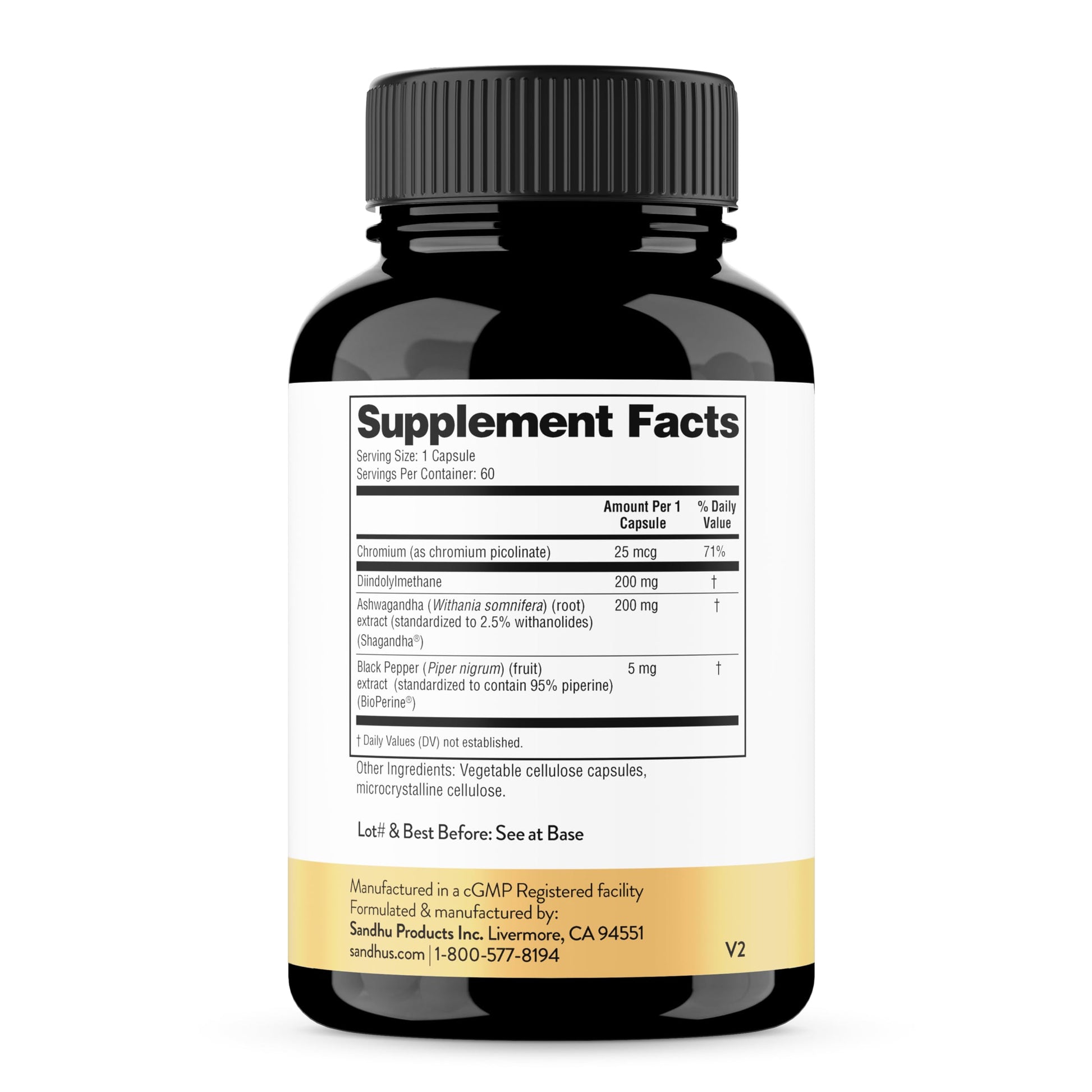 Sandhu's DIM Supplement 200 mg -60 Capsules - Diindolymethane with Ashwagandha & Bioperine Hormone Balance for Women & Men, Hormonal Acne Supplements Sandhu's uk supplements
