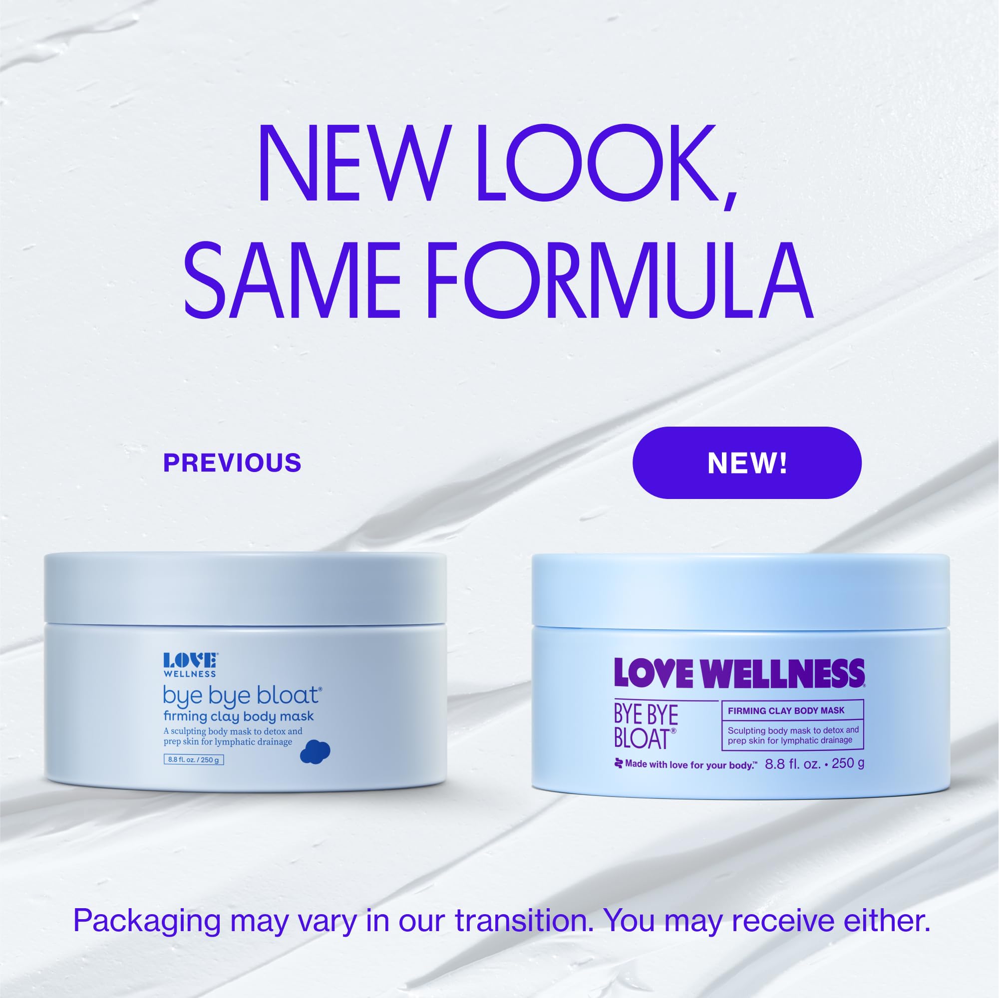 Love Wellness Bye Bye Bloat Firming Clay Body Mask | Lymphatic Drainage Body Mask for Women | Support Bloating Relief, Skin Hydration & Boost Circulation | Caffeine, Grapefruit & Peppermint Oil | 250g Love Wellness uk supplements