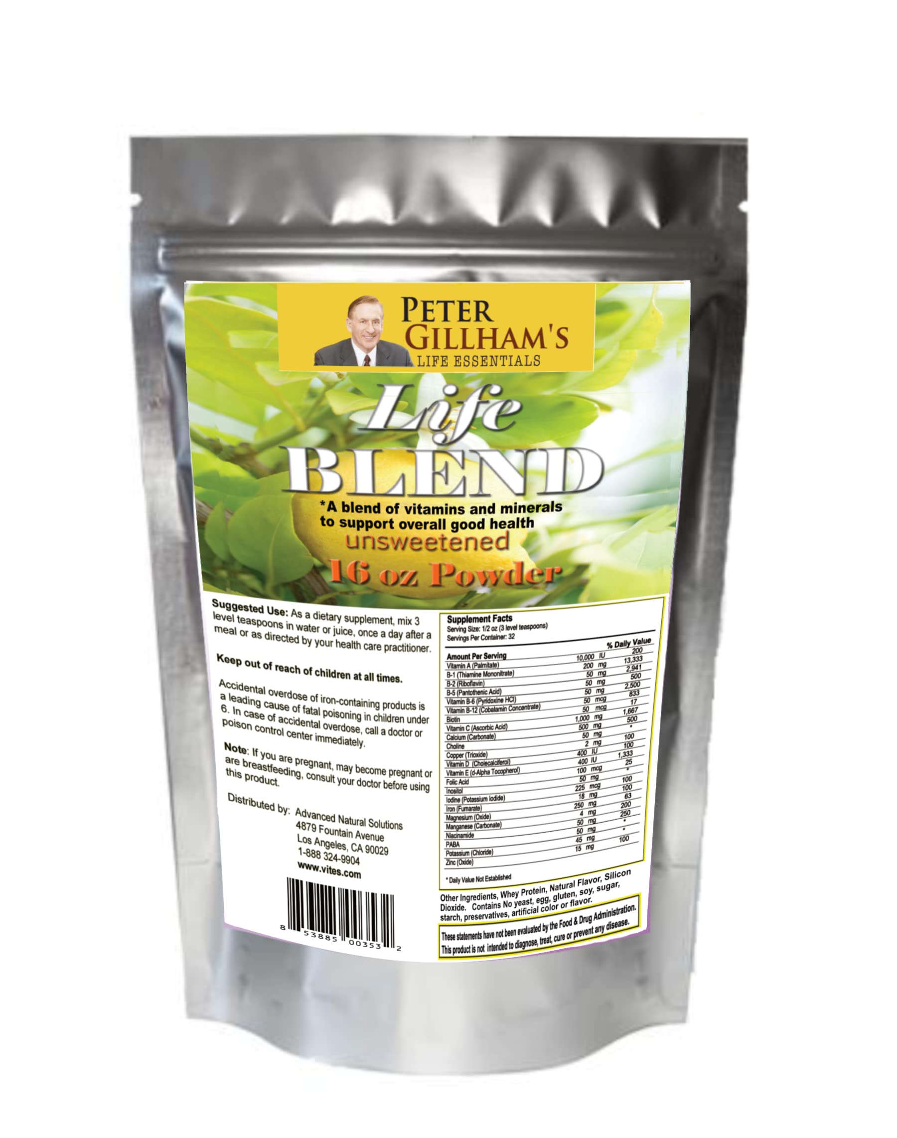 Peter's Choice Life Blend, 16oz, Multivitamin & Mineral Powder, Unsweetened, 32 Servings per Container. Made in The USA Peter's Choice uk supplements