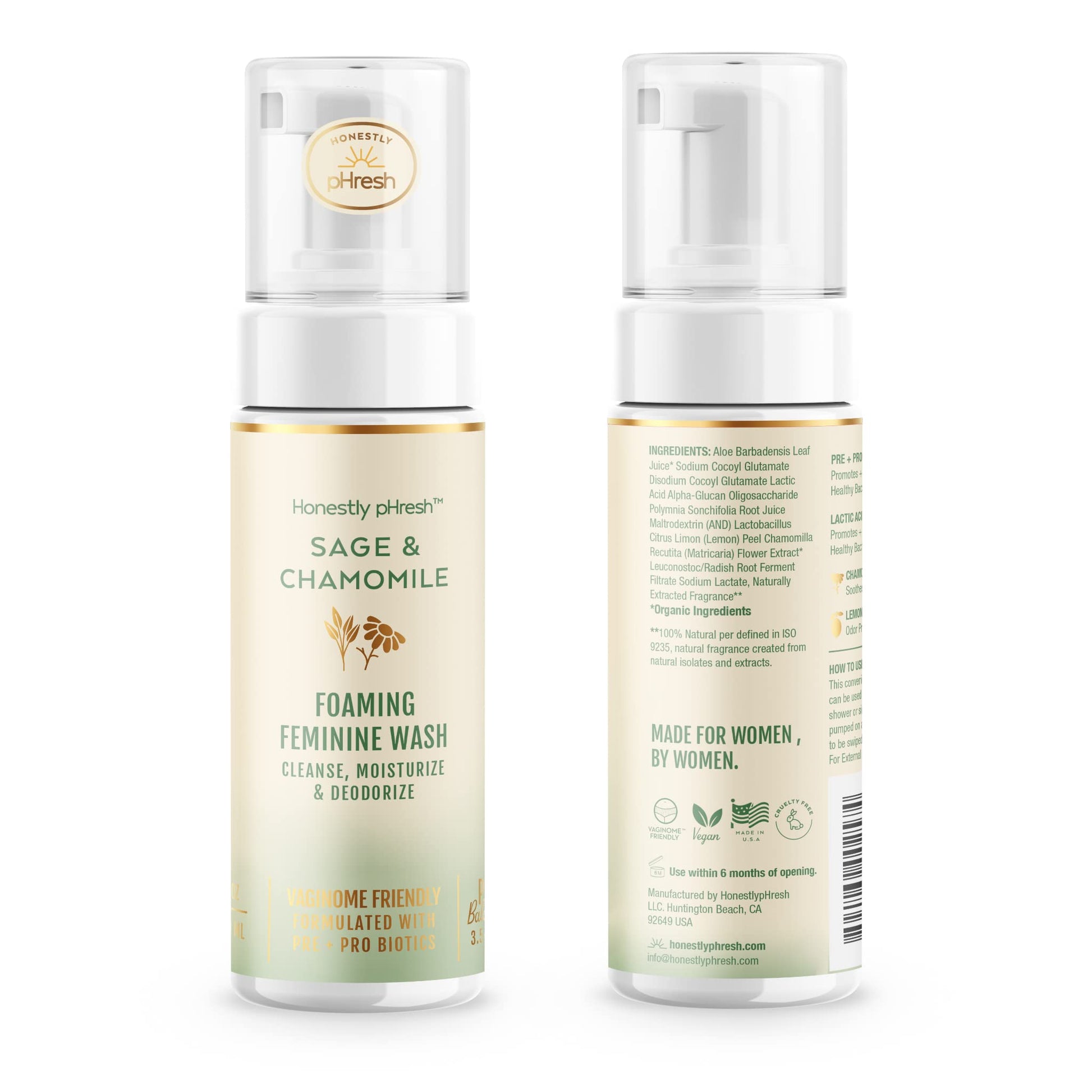 Honestly pHresh Natural Prebiotic & Probiotic Foaming Feminine Wash, pH Balanced with Essential Minerals Honestly pHresh uk supplements