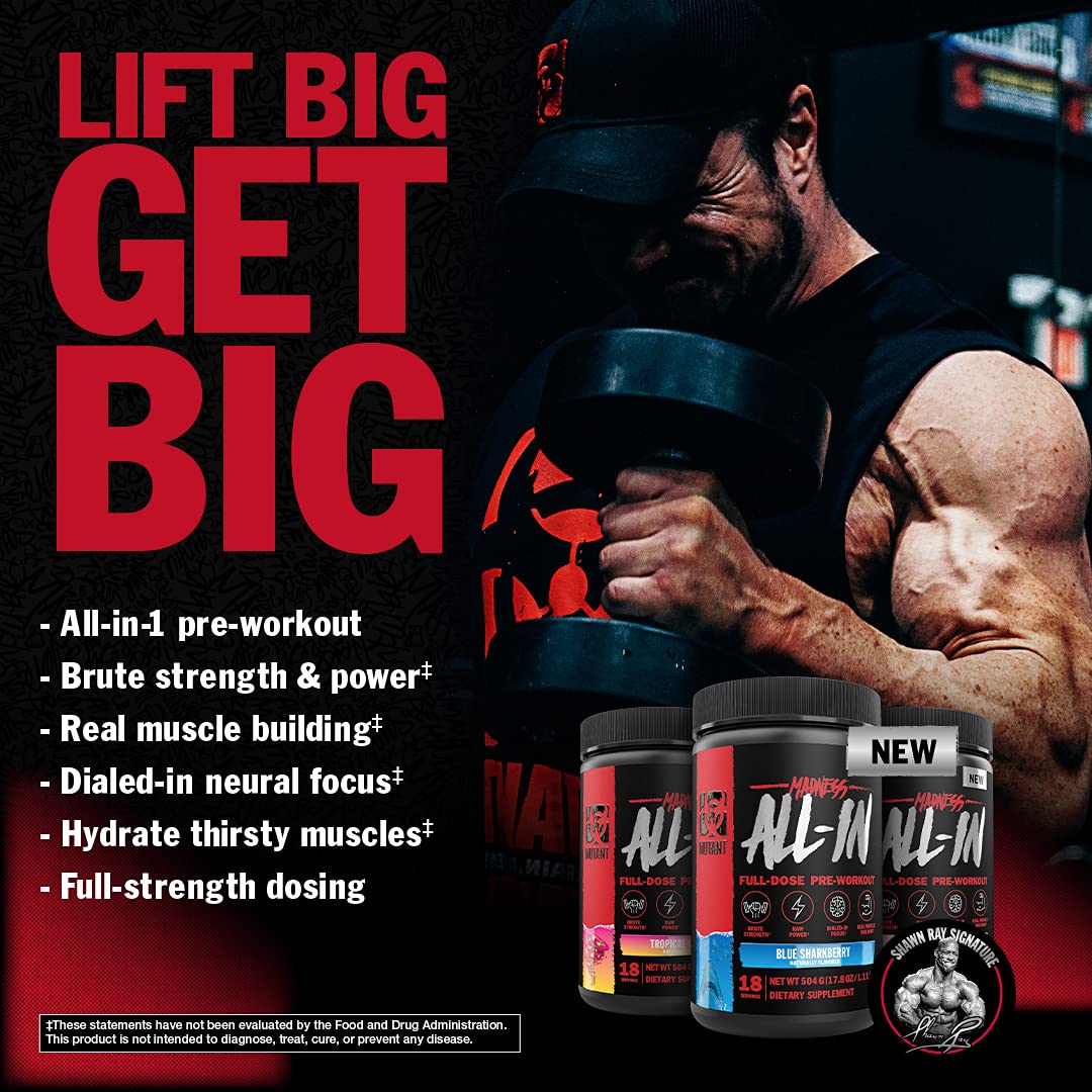 Mutant Madness All-in | Full Dosed Pre-Workout - Tropical Cyclone - 18 Serving - 504 g Mutant uk supplements