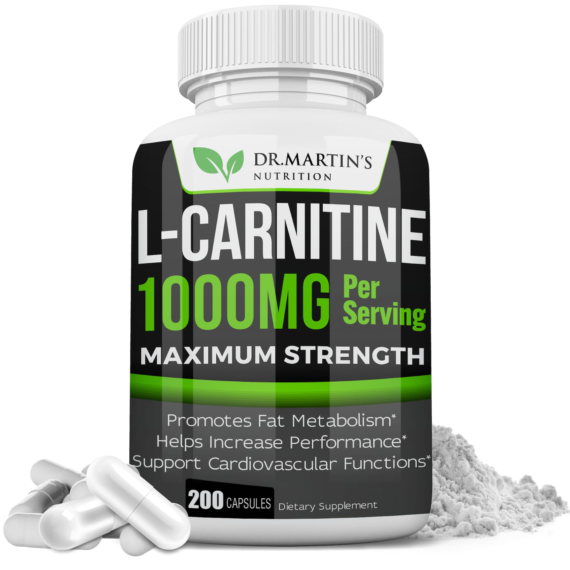 DR. MARTIN'S NUTRITION Extra Strength L-Carnitine - 200 Capsules - 1000mg Per Serving - Boost Your Metabolism and Increase Performance DR. MARTIN'S NUTRITION uk supplements