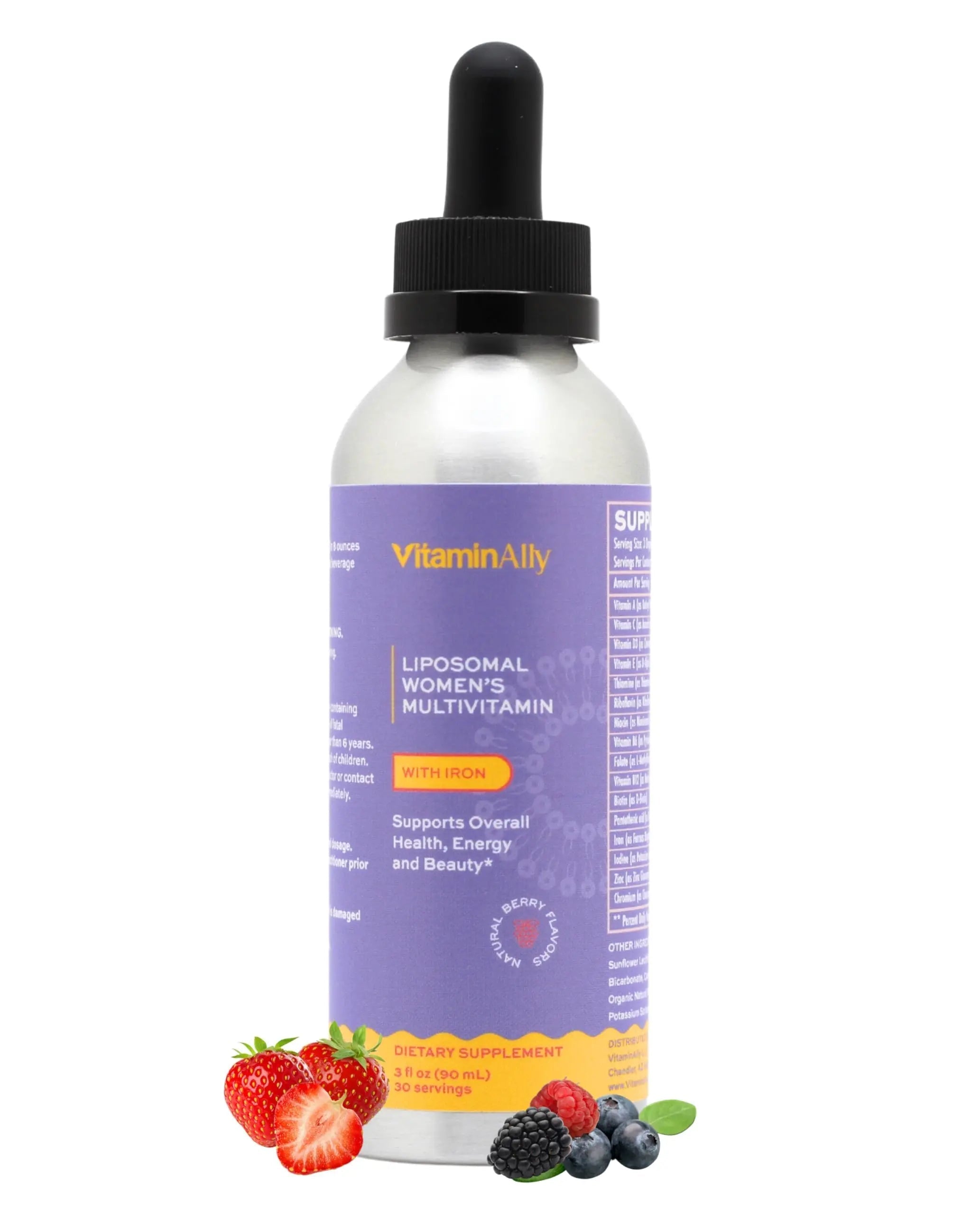 Vitaminally Women's Multivitamin liposomal Liquid Drops with Iron | 30 Day Supply | 3 FL Oz | Non-GMO | Gluten Free | Supports Overall Health, Energy and Beauty Vitaminally uk supplements