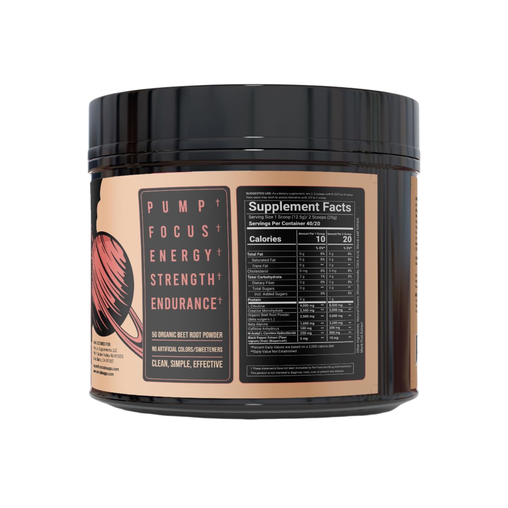 BLASTOFF Pre-Workout Powder - Organic Beet Root Powder with Natural Peach Mango AstroLab Supplements uk supplements