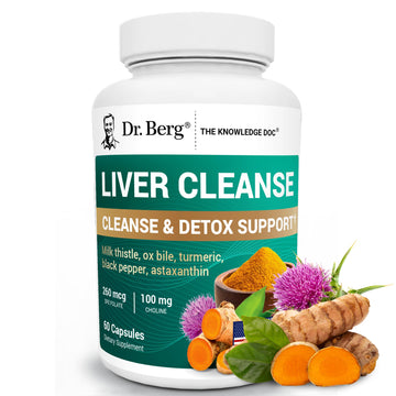 Dr. Berg Liver Cleanse Detox Capsules w/Unique Blend of Milk Thistle, Ox Bile & Folate - Liver Supplement Includes Turmeric, Black Pepper & Choline - 60 Capsules Dr. Berg Nutritionals uk supplements