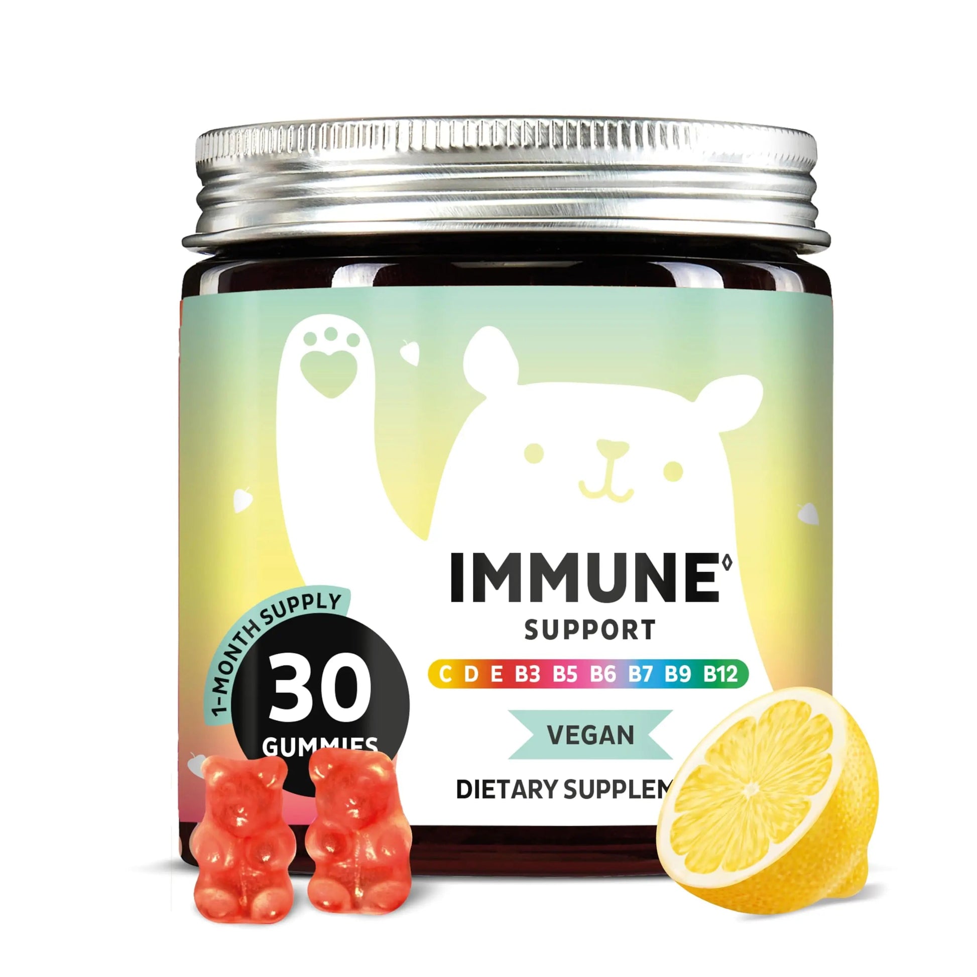 Bears with Benefits Immune Support Gummies – Vitamin C, D, B6 & B12 – Daily Immune Boost – Vegan, Naturally Flavored (30 Gummies) Bears with Benefits uk supplements