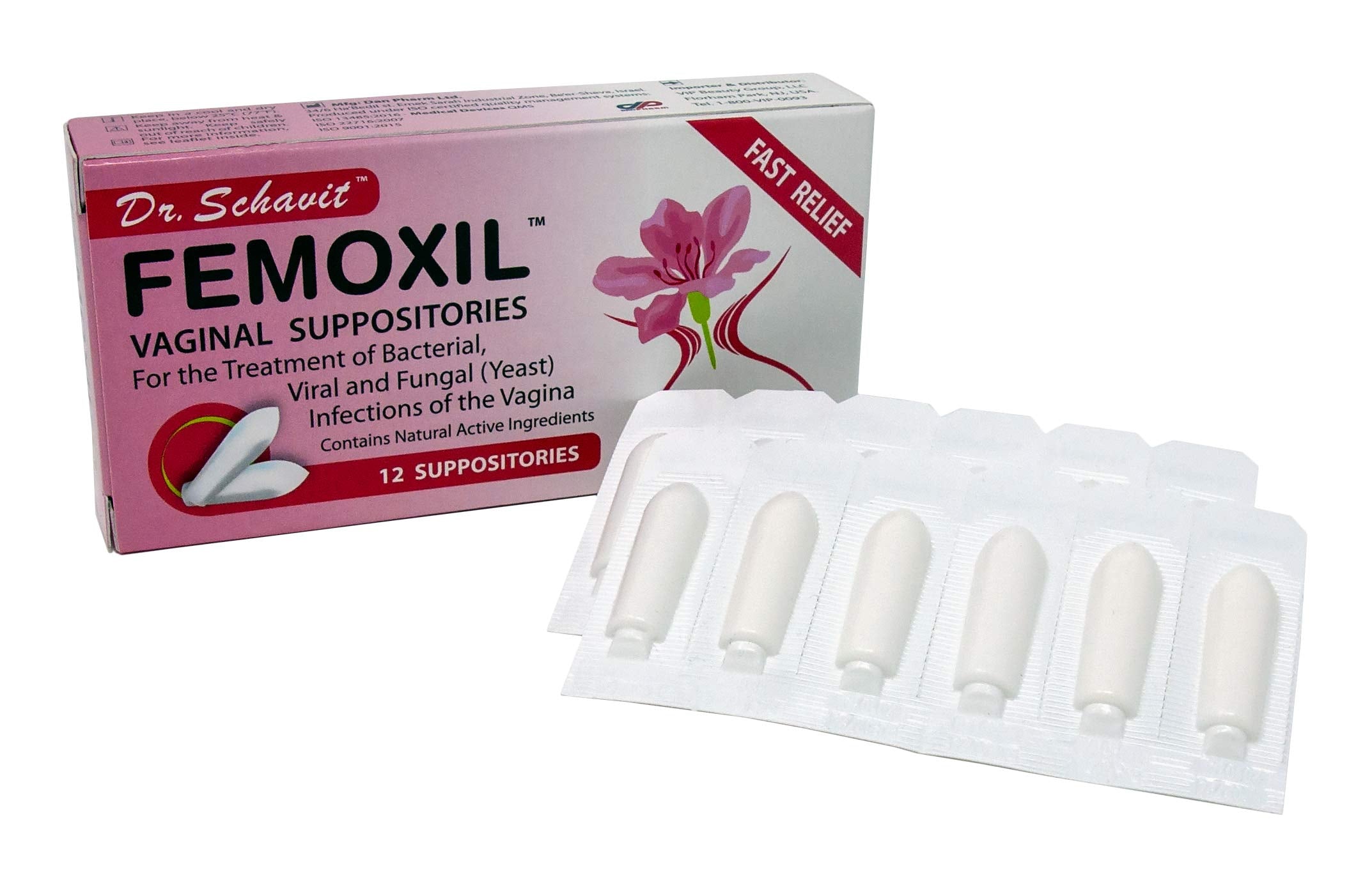 DR. SCHAVIT FEMOXIL Vaginal Suppositories - Natural Plant-Based Formula for The Treatment of Bacterial DR. SCHAVIT uk supplements
