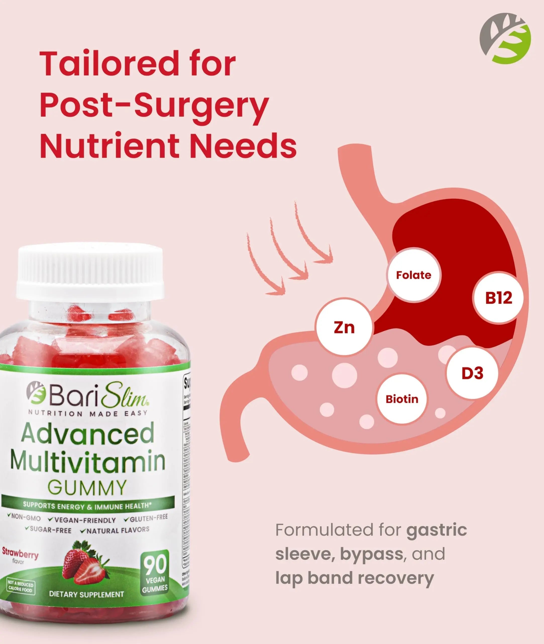BariSlim Advanced Bariatric Multivitamin Gummies - Specially Formulated Bariatric Vitamins for Patients After Weight Loss Surgery BariSlim uk supplements