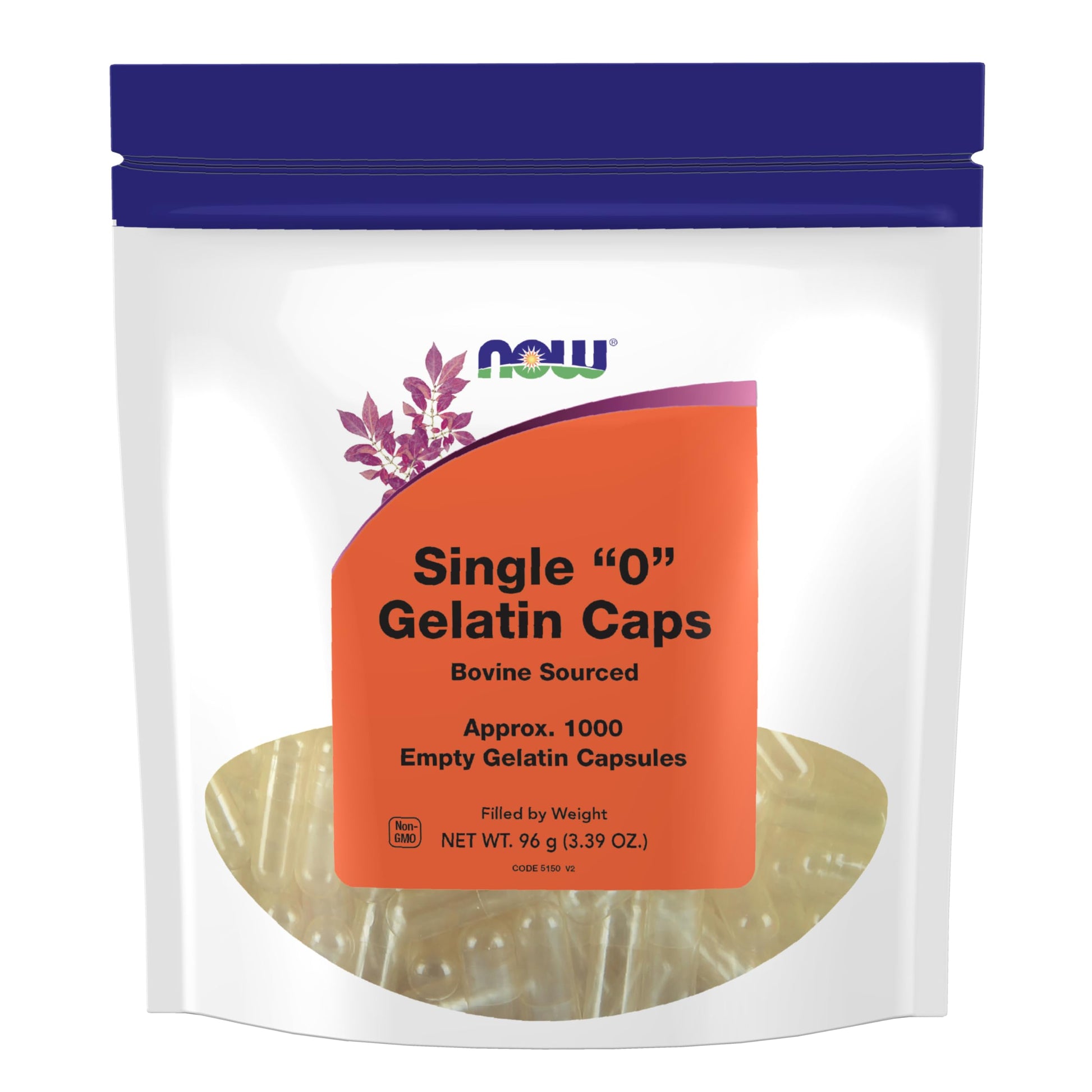NOW Foods Supplements, Empty Gelatin Capsules, Single "0", Bovine Sourced, Filled by Weight, 1,000 Gel Capsules NOW Foods uk supplements
