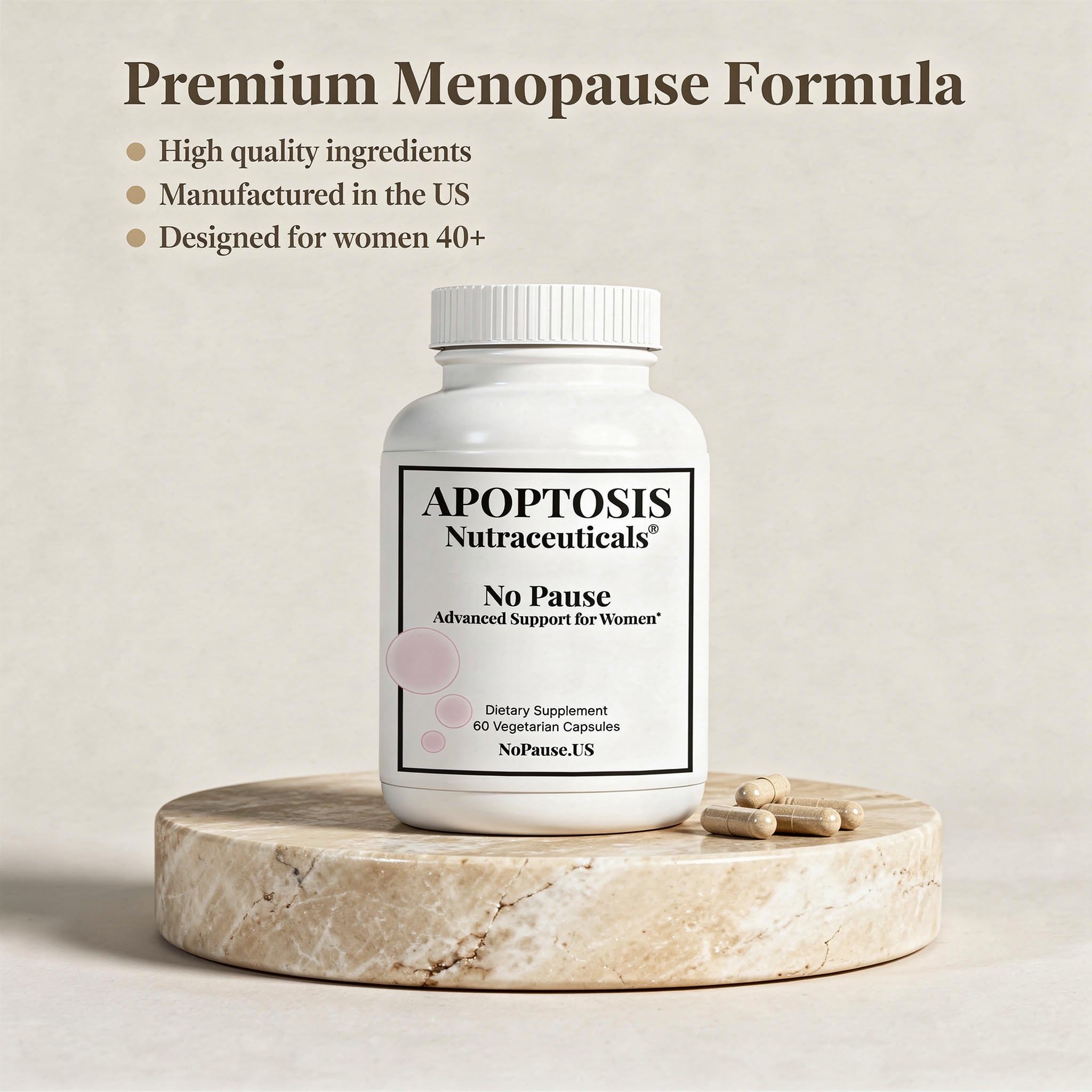 Apoptosis Menopause Supplement for Women – Supports Hot Flash Relief, Mood Balance, Energy & Vitality – with L-Arginine – 60 Capsules – Made in USA Apoptosis Nutraceuticals uk supplements