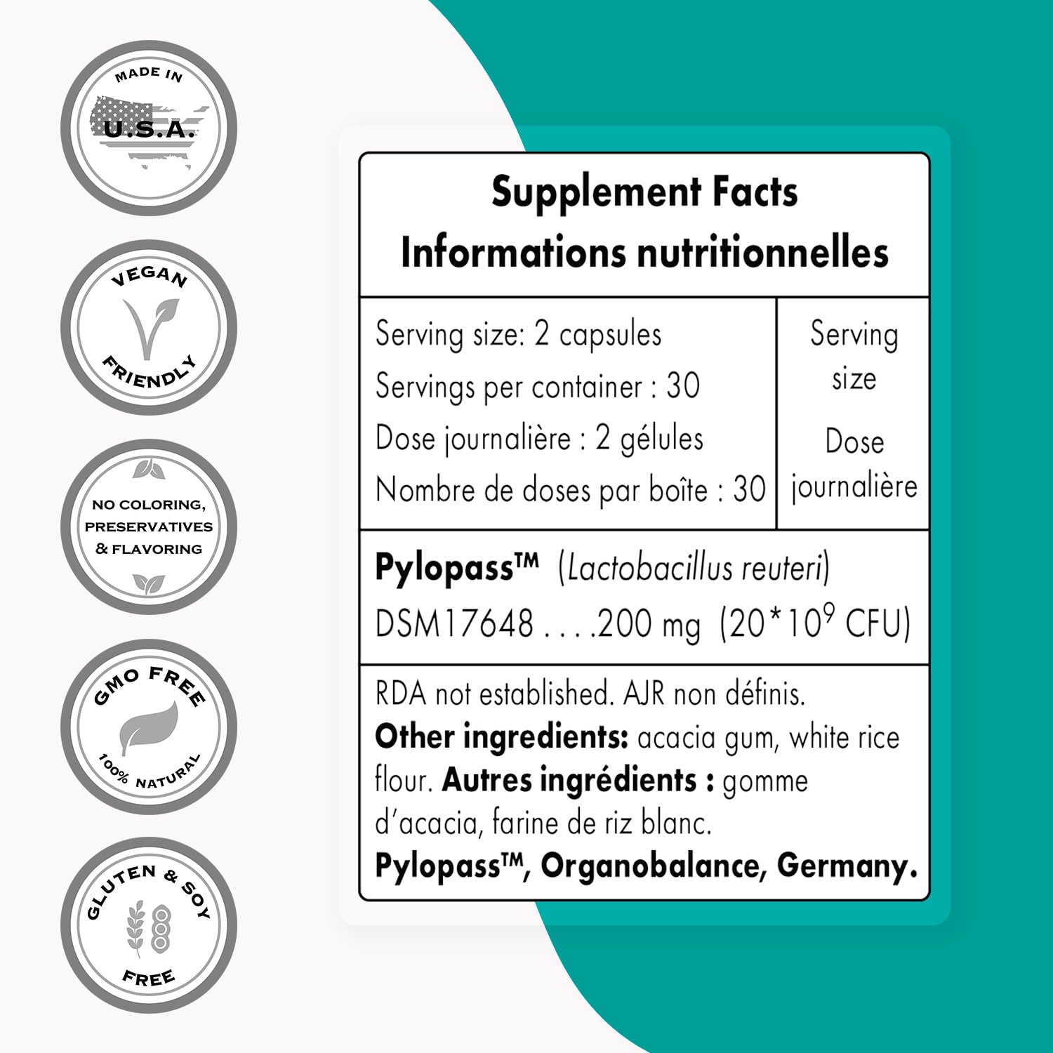 Supersmart - H. Pylori Fight Natural Treatment 20 Billion CFU per Day (Probiotic Lactobac Supersmart uk supplements