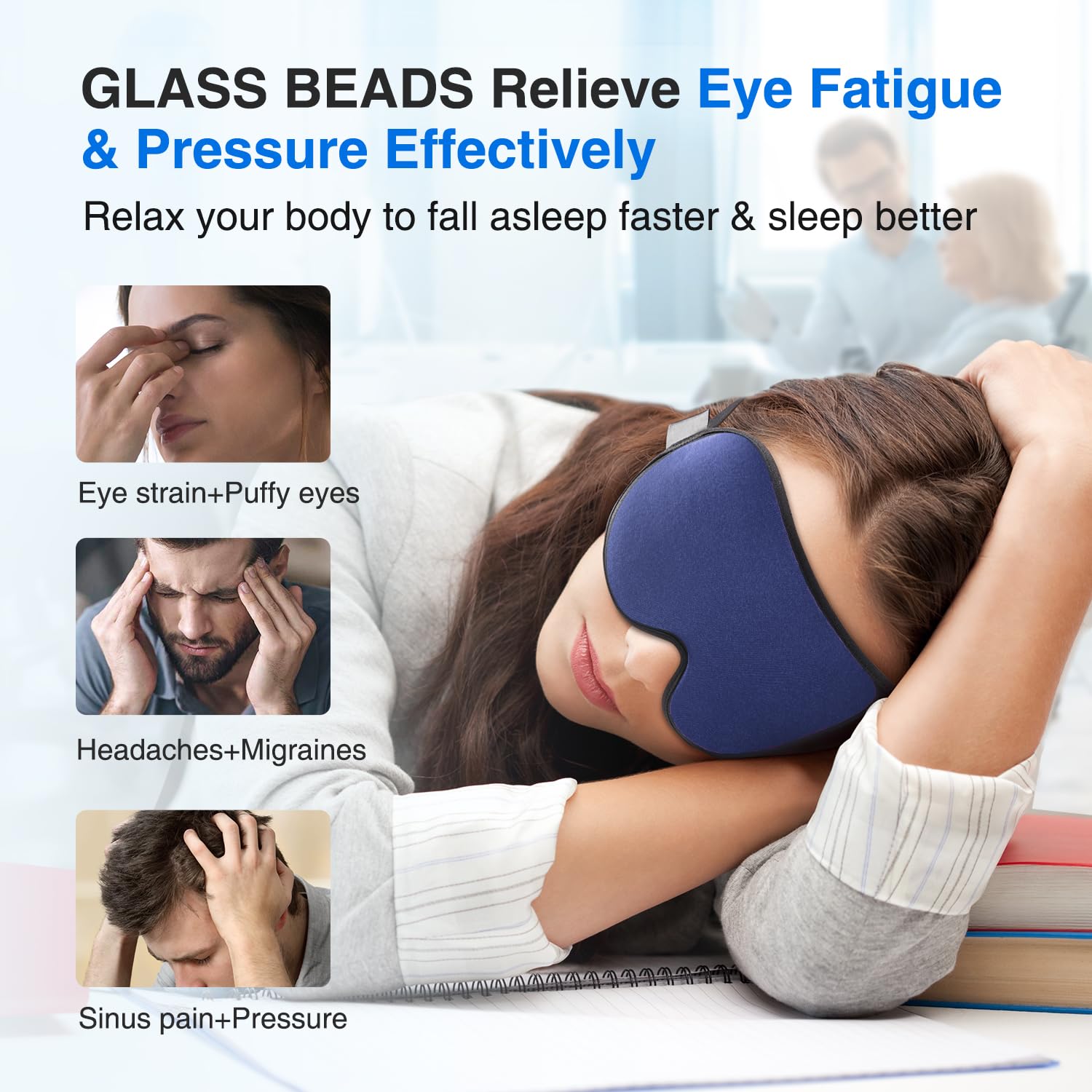 YFONG Weighted Sleep Mask, Women Men 3D Eye Mask Blocking Lights YFONG uk supplements
