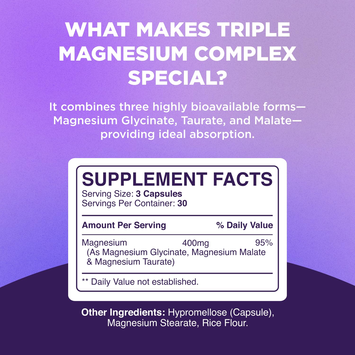 Highly Potent Magnesium Complex Capsules - Triple Magnesium Blend with Taurate Glycinate and Malate - 400mg Supplement Supports Relaxation & Overall Wellness Non-GMO Vegan - 90 Count Phytoral uk supplements