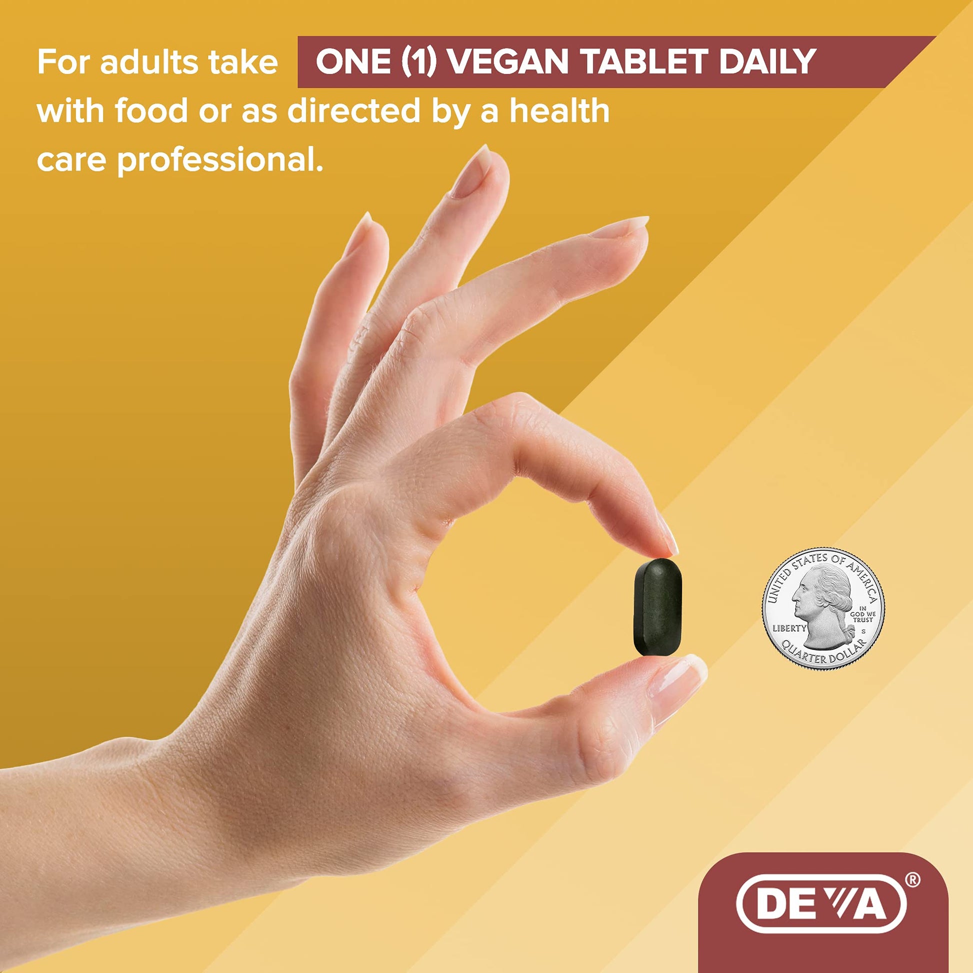 DEVA Vegan Multivitamin & Mineral Supplement with Iron 2-Pack, Spirulina, Chlorella, Ashwagandha, Broccoli & More, 90 Coated Tablets Each DEVA uk supplements