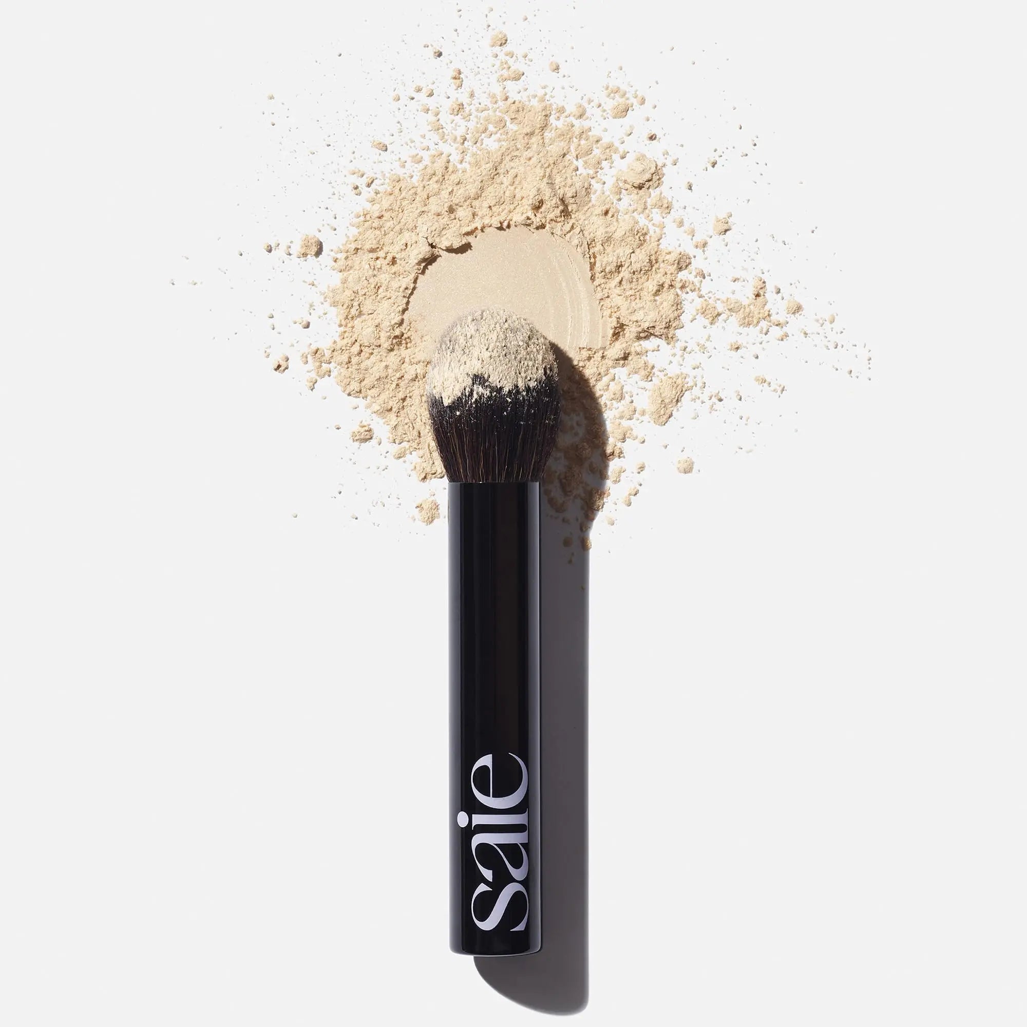 Saie Face Powder Duo, Medium - The Fluffy Brush, Soft, Multi-Use Targeted Powder Brush With Tapered Tip & Airset Radiant Loose Setting Powder, Translucent Medium (0.14 oz) - Vegan, Cruelty-Fee Saie uk supplements
