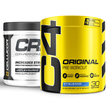 Cellucor Pre Workout & Creatine Bundle, C4 Original Pre Workout Powder, Icy Blue Razz Cellucor uk supplements