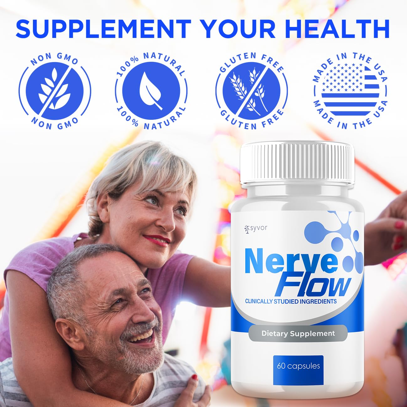 (3 Pack) Nerve Flow Capsules, Official Nerve Flow Pills Made with All Natural Ingredients, Maximum Strength NerveFlow Sciatic Support Supplement with Advanced Vitamins for Women & Men (180 Capsules) Syvor uk supplements