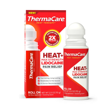 ThermaCare Heat + Max Strength 4% Lidocaine Roll-On - Dual Action Pain Relief with Patented Heatwave Technology - Targeted No-Mess Relief for Back, Neck, Muscles, & Joints ThermaCare uk supplements