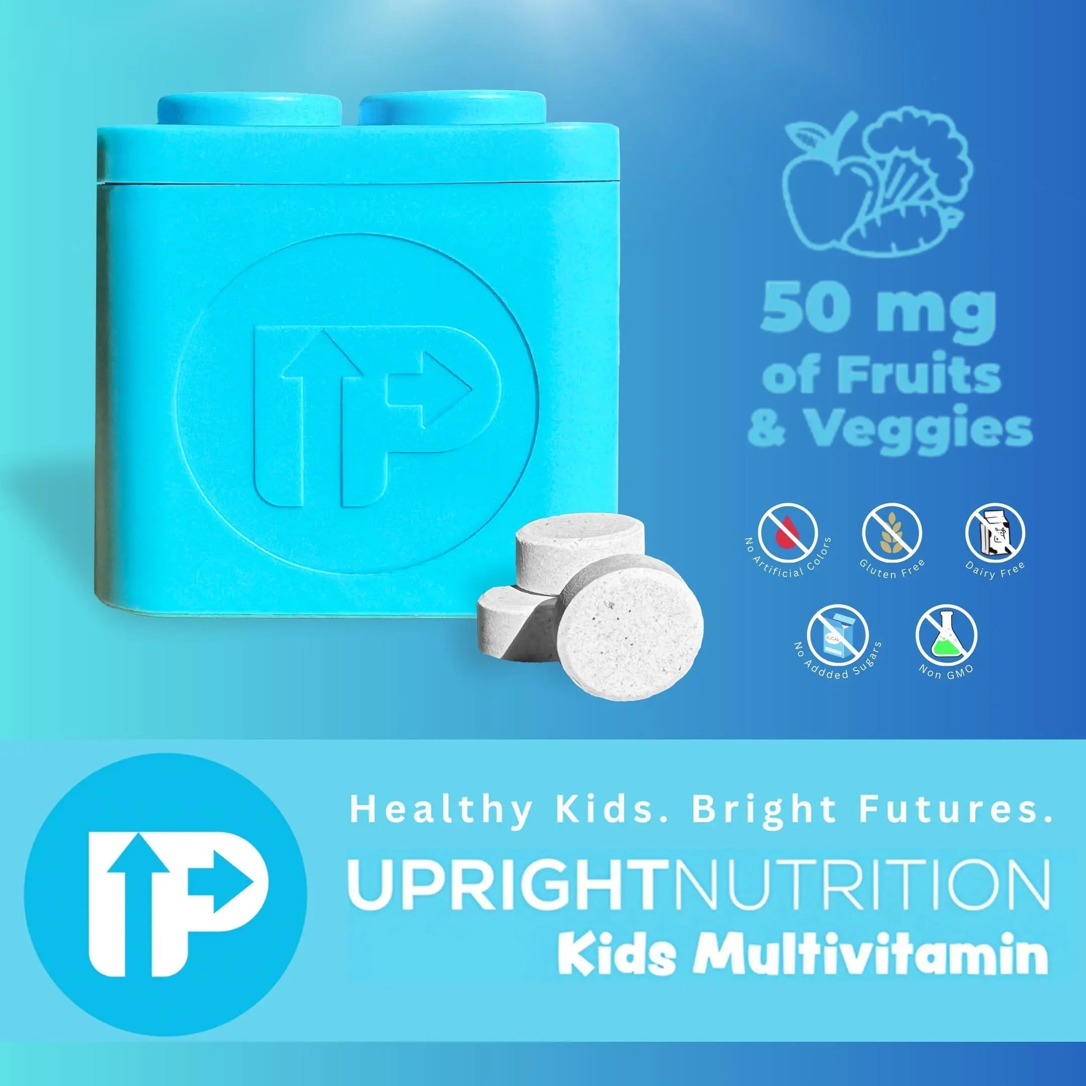 Upright Nutrition Children's Multivitamin | 30 Day Supply | Chewable, Sugar-Free | 17+ Essential Vitamins & Minerals with 50mg of Fruits & Veggies Upright Nutrition uk supplements
