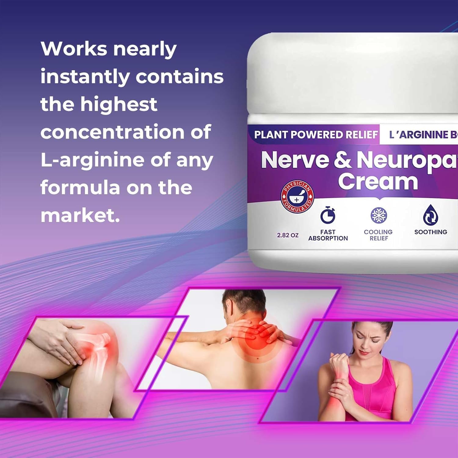 Nerve and Neuropathy Cream – Plant Powered Relief for Foot, Hands, Legs, Toes Includes 7grams of L’Arginine; Vitamin B6, Arnica, Aloe -2.82oz M PAIN MANAGEMENT TECHNOLOGIES uk supplements