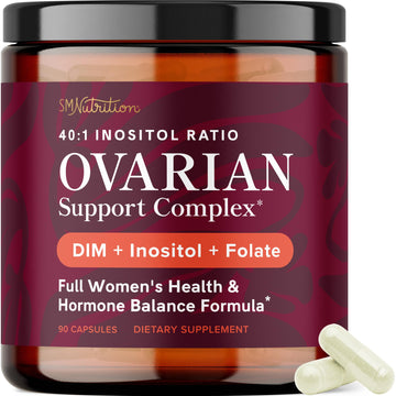 Ovarian Support for Hormone Balance for Women | Healthy Ovulation, Menstrual Cycle & Reproductive Health Support | DIM Supplement with Myo-Inositol & D-Chiro Inositol & Folate Complex | 30 Day Supply SMNutrition uk supplements