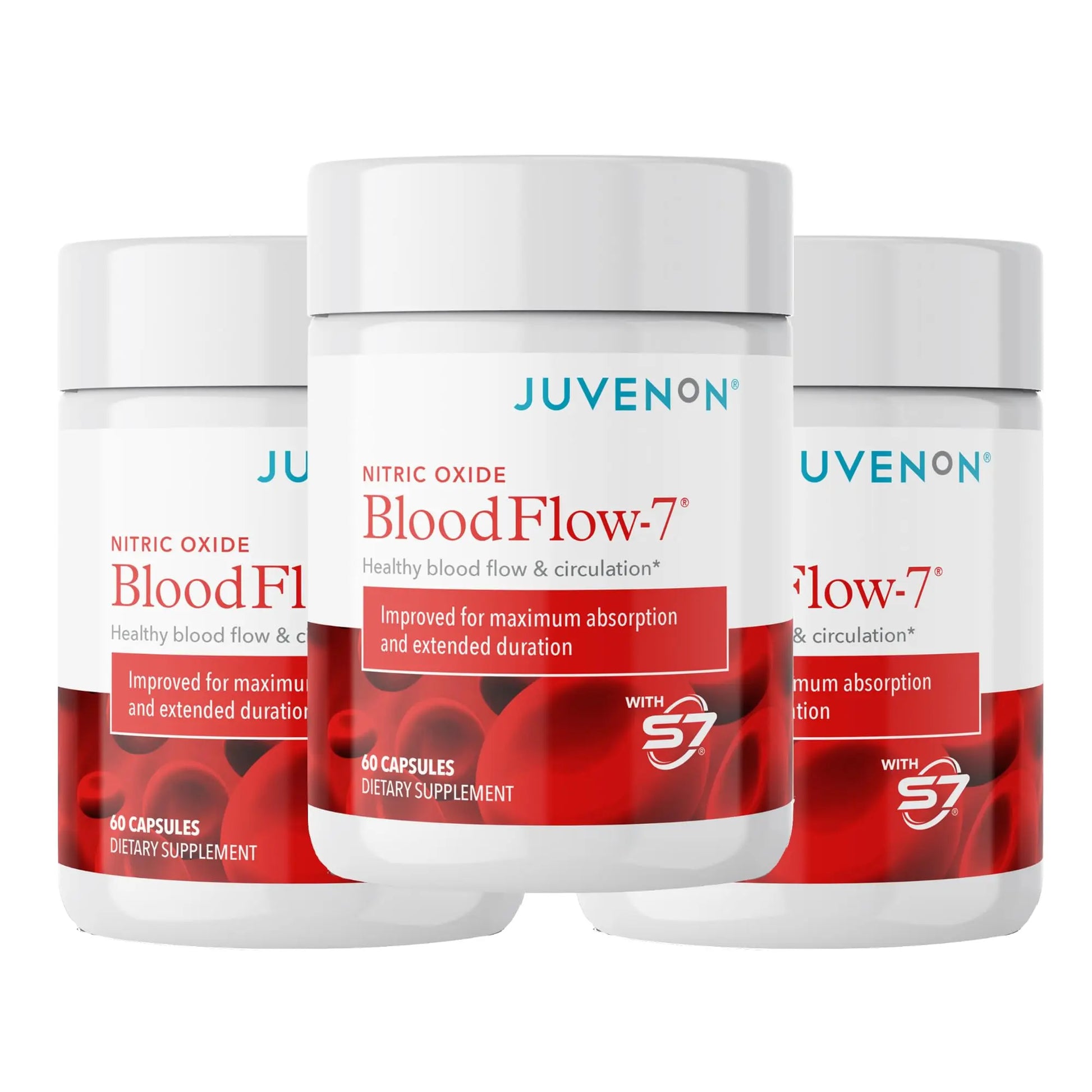 Juvenon BloodFlow-7 Nitric Oxide Supplements for Men & Women - Natural Nitric Oxide Booster with Nitrosigine® + S7® Juvenon uk supplements