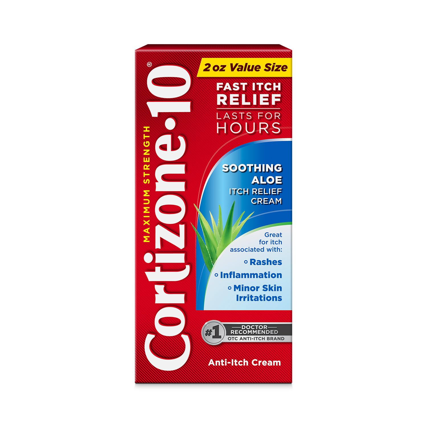 Cortizone-10 Maximum Strength Soothing Aloe Itch Relief Cream, 1% Hydrocortisone, Fast-Acting, Anti-Itch Cream for Bug Bites, Rash, Eczema, Psoriasis, Poison Ivy, Oak, Sumac & More, 2 oz Cortizone 10 uk supplements