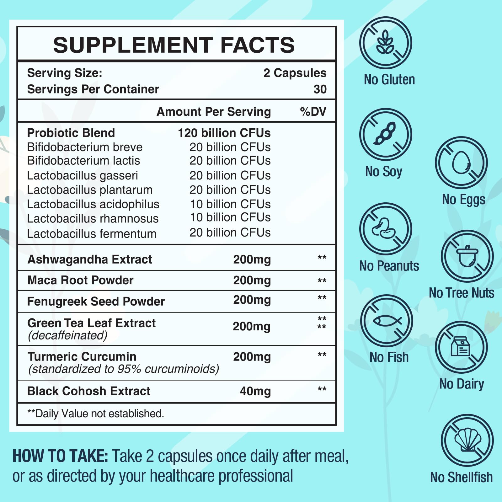 Dmeisy 120 Billion CFU Probiotic - Menopause Support Probiotics for Women, Natural Menopause Dmeisy uk supplements