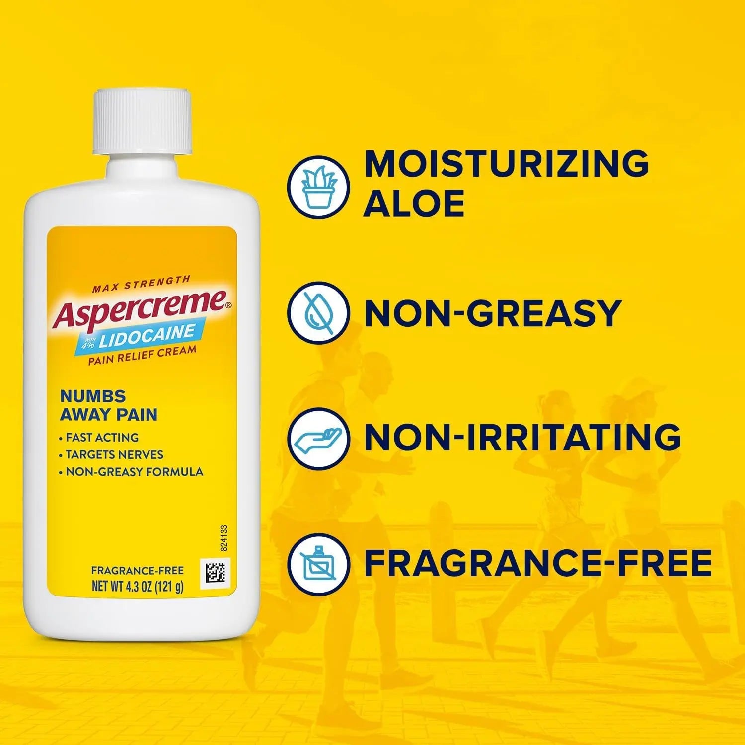 Aspercreme with Lidocaine Maximum Strength Pain Relief Cream, 4.3 Oz (Pack of 2) Aspercreme uk supplements