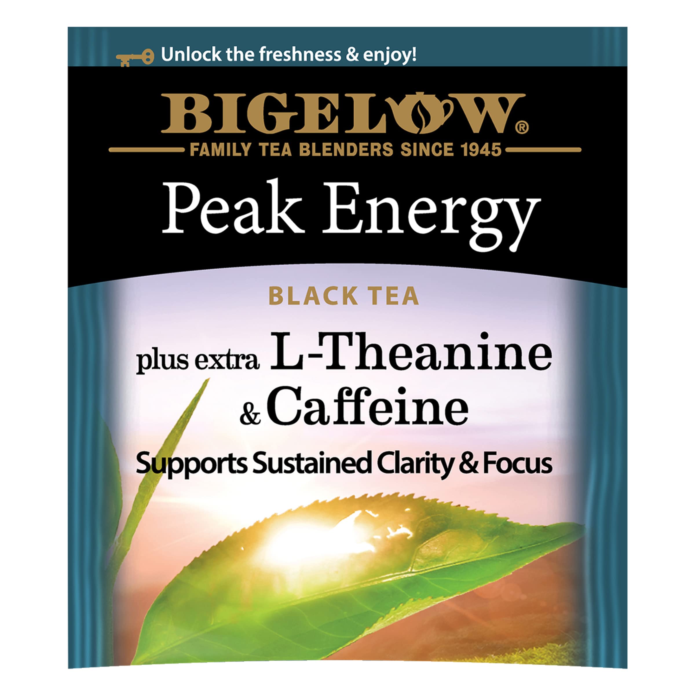 Bigelow Tea Peak Energy plus extra L-Theanine & Caffeine, 18 Count (Pack of 6), 108 Total Tea Bags Bigelow Tea uk supplements