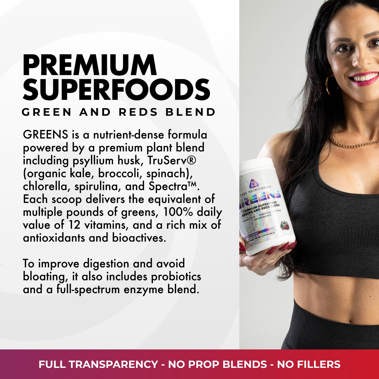Core Nutritionals Greens | Premium Superfood Reds & Greens Blend | 5 Billion CFU Probiotics, Digestive Enzymes, & Antioxidants | 30 Servings (Berry Bliss) Core Nutritionals uk supplements