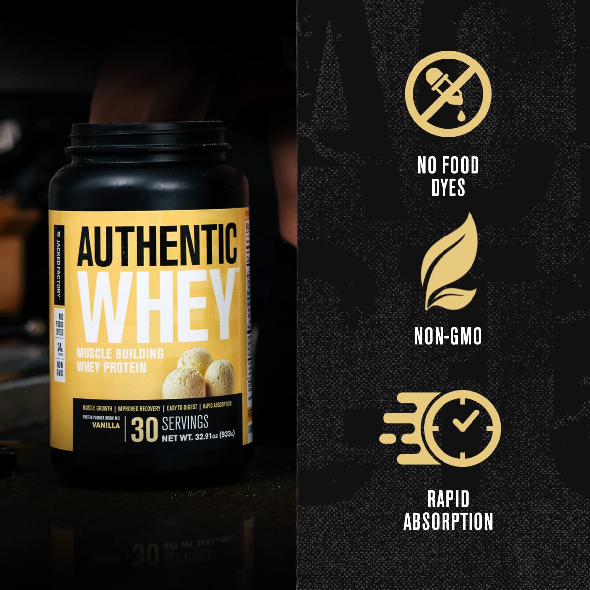 Jacked Factory Authentic Whey Muscle Building Whey Protein Powder - Low Carb Jacked Factory uk supplements