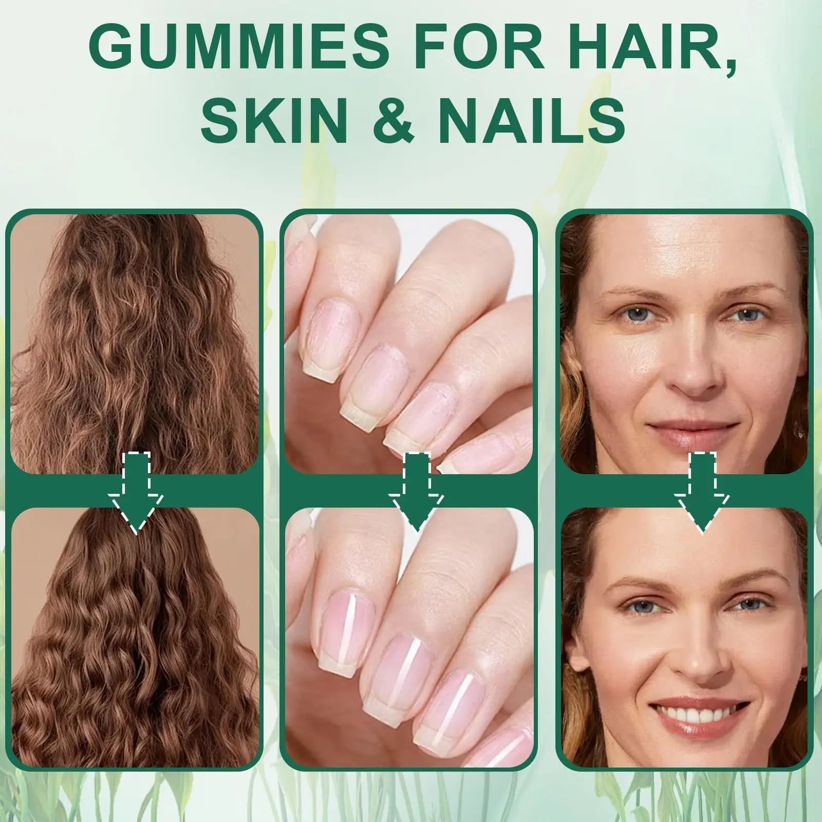 YATIME Hair Loss Gummies,Sea Moss Gummies with Vitamin C, Vitamin E, Aloe Vera, Pearl Powder Support Faster Hair Growth YATIME uk supplements