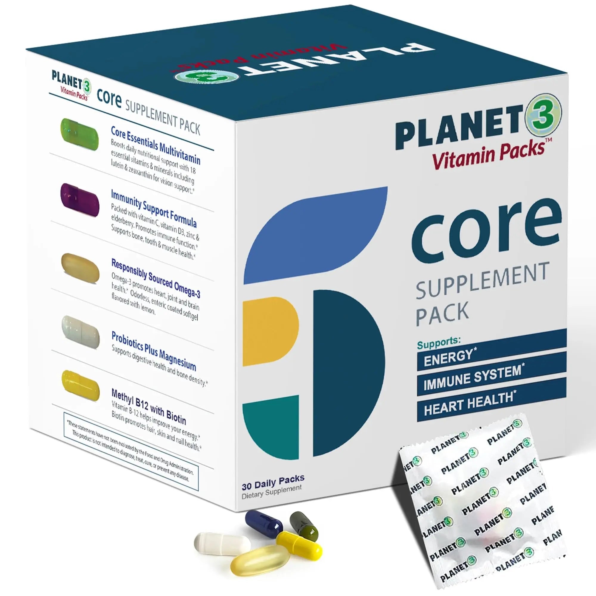 Daily Vitamin Packs for Men & Women – Immune, Energy & Heart Support with Vitamin D3, Omega-3, Probiotics, Methyl B12 & Vitamin C Planet 3 uk supplements