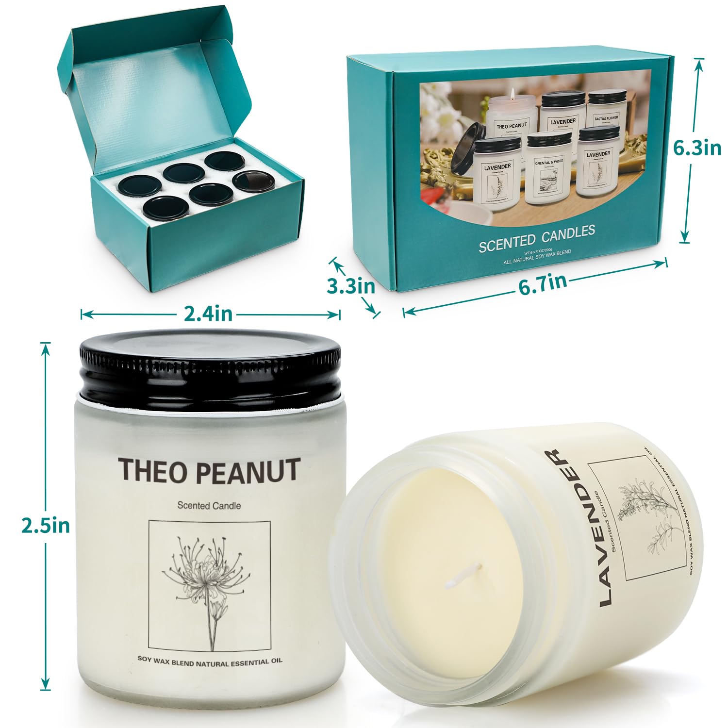 6 Pack Scented Candles, Aromatherapy Candles Gifts Set for Women, 42.6 oz 300 Hour Long Lasting YINUO LIGHT uk supplements
