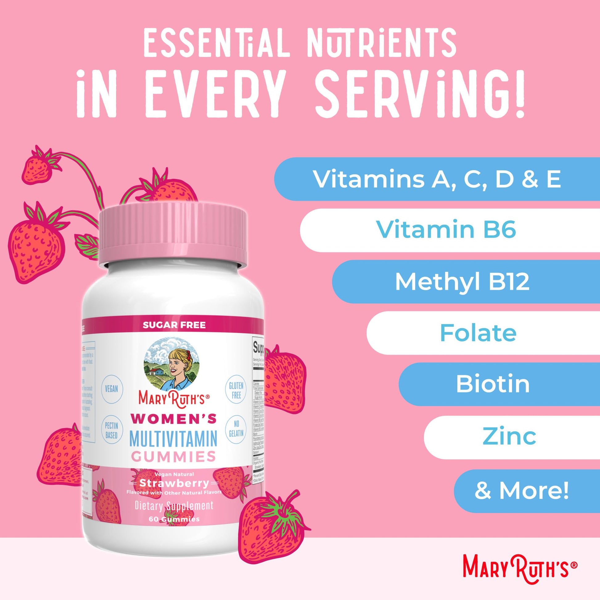 MaryRuth Organics Women's Immune Support Multivitamin Gummies | Ages 14+ | Skin Health | Gummy Vitamins for Women | Sugar-Free | Vegan | Non-GMO | 60 Count MARYRUTH'S uk supplements