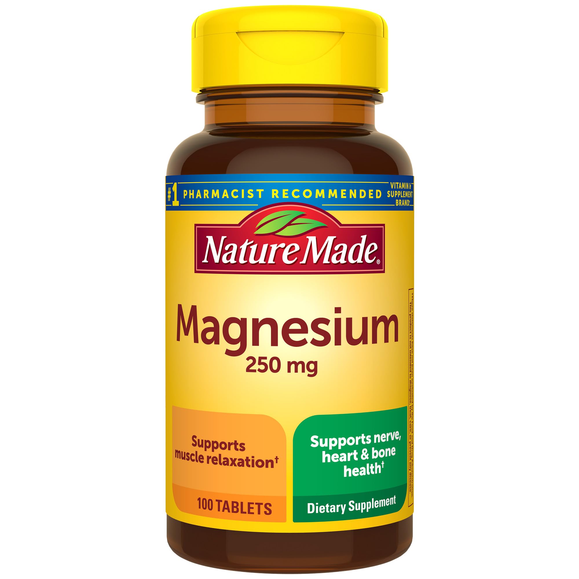 Nature Made Magnesium Oxide 250 mg, Magnesium Supplements for Men and Women, Support for Muscle, Heart, Bone and Nerve Health, 100 Tablets, 100 Day Supply Nature Made uk supplements