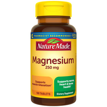 Nature Made Magnesium Oxide 250 mg, Magnesium Supplements for Men and Women, Support for Muscle, Heart, Bone and Nerve Health, 100 Tablets, 100 Day Supply Nature Made uk supplements