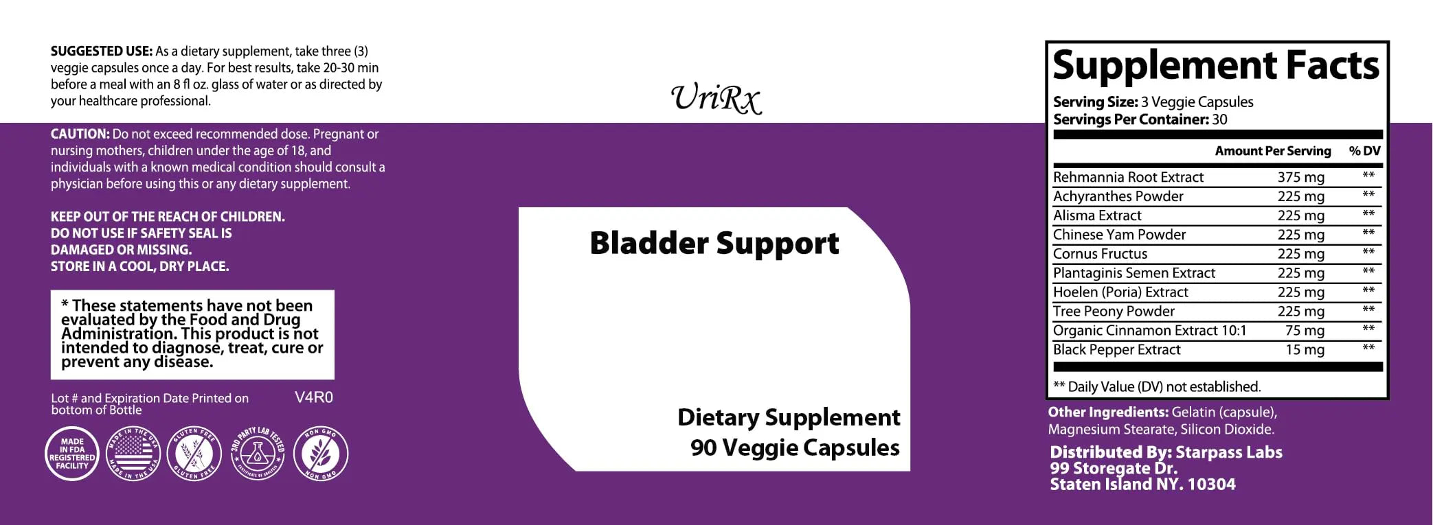 StarPass Labs Bladder Ultra Control Support and Promote Healthy Bladder Function, Help Maintain Bladder Control and Reduce Frequency, Urinary Leak - 90 Count StarPass Labs uk supplements
