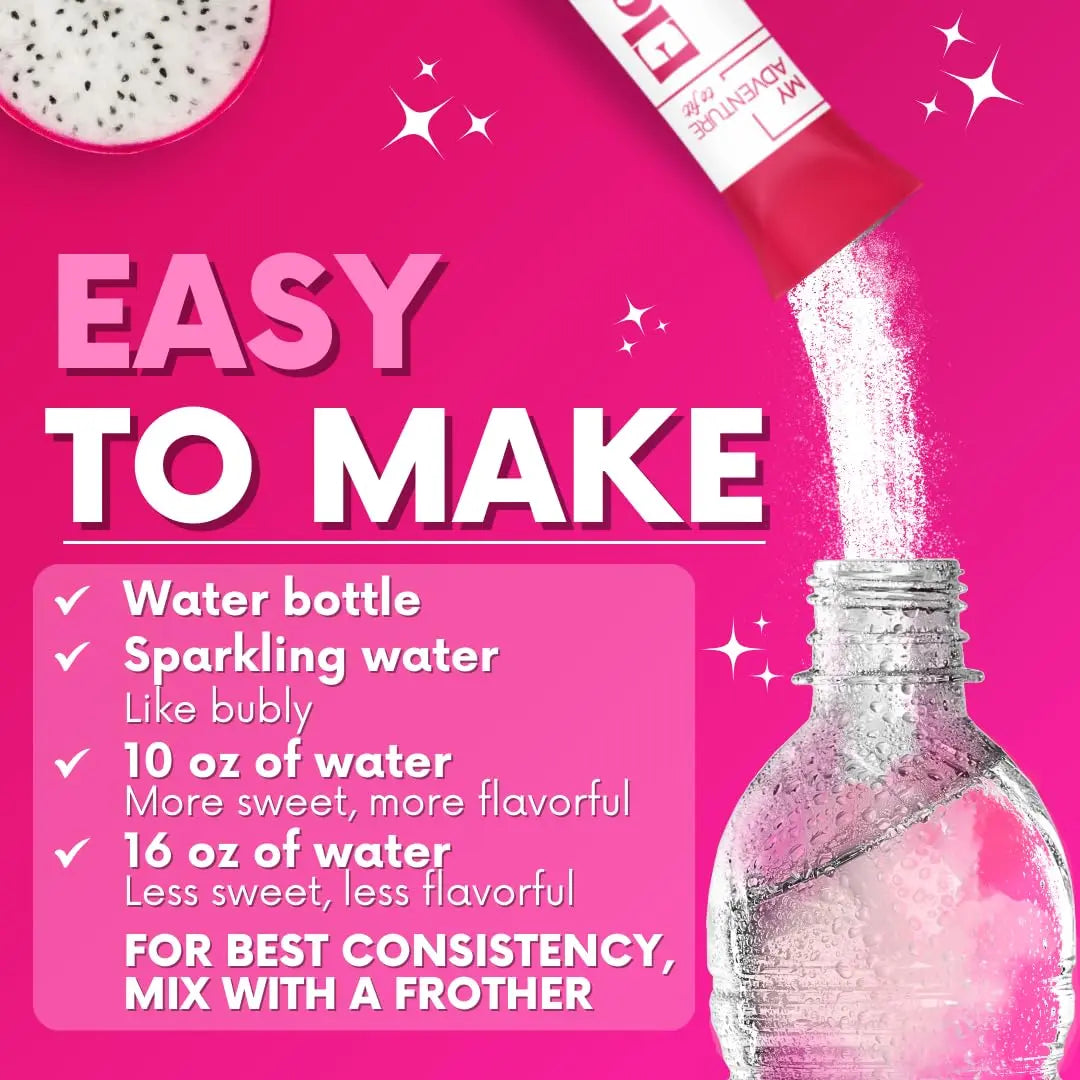 Zero Sugar Dragon Fruit Electrolytes Sticks - Refreshing Hydration - Caffeine Free Energy with Natural Ingredients - Vegan, Keto & Paleo My Adventure to Fit uk supplements