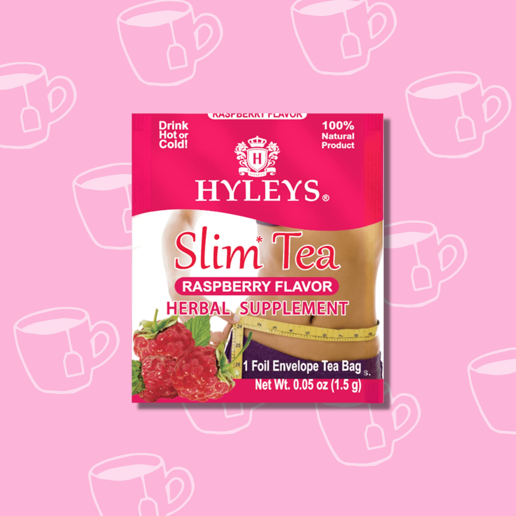 Hyleys Slim Tea Raspberry Flavor - Weight Loss Herbal Supplement Cleanse and Detox HYLEYS uk supplements