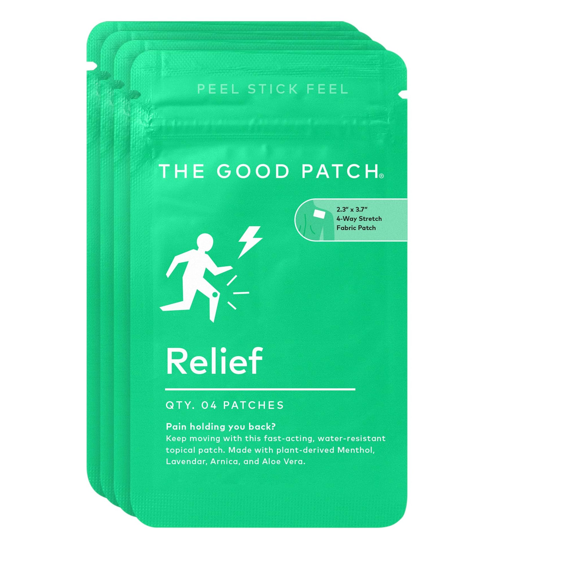 The Good Patch Muscle Pain Relief Patches, Natural Patch with Menthol, Lavender, Arnica and Aloe Vera, Sustained Release, Plant Powered Wearable Wellness, For Back, Neck, Arms, Legs (16 Total Patches) The Good Patch uk supplements