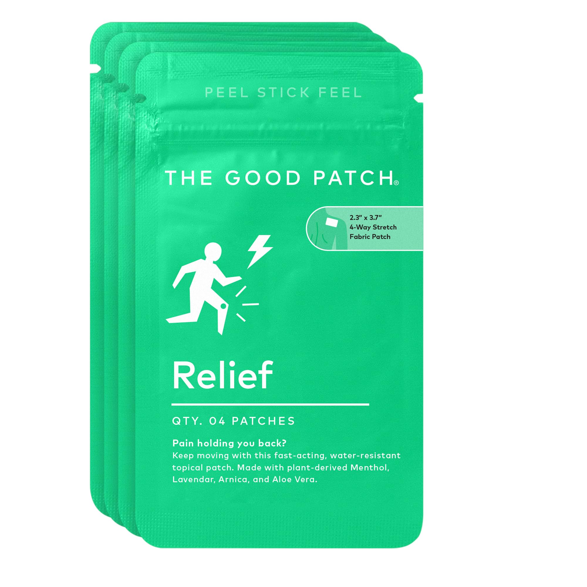 The Good Patch Muscle Pain Relief Patches, Natural Patch with Menthol, Lavender, Arnica and Aloe Vera, Sustained Release, Plant Powered Wearable Wellness, For Back, Neck, Arms, Legs (16 Total Patches) The Good Patch uk supplements