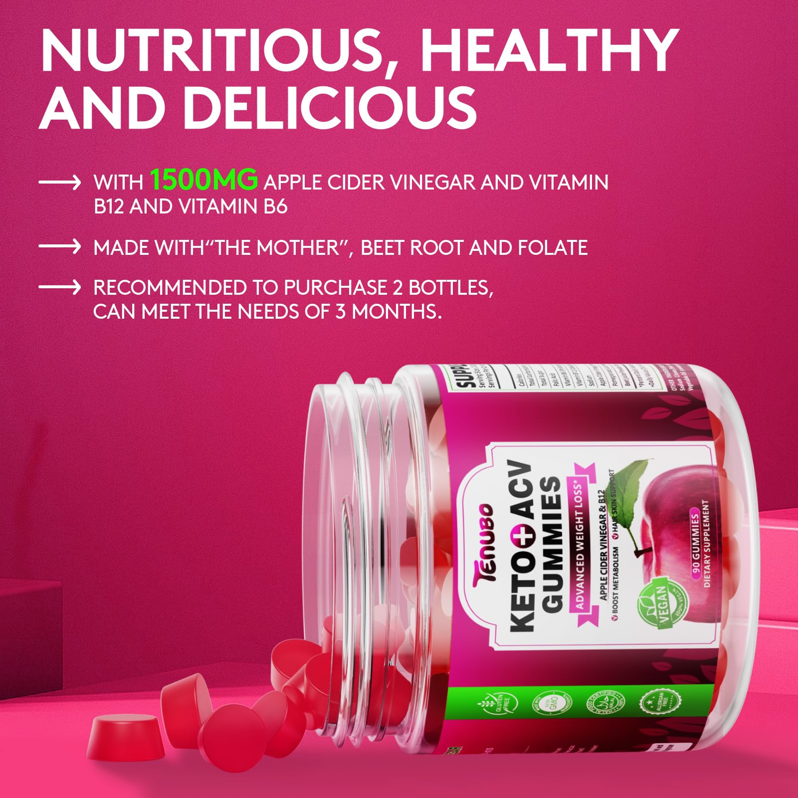 Tenubo Keto ACV Gummies Advanced Weight Loss - 90 Count Speedy Keto Acv Tenubo uk supplements