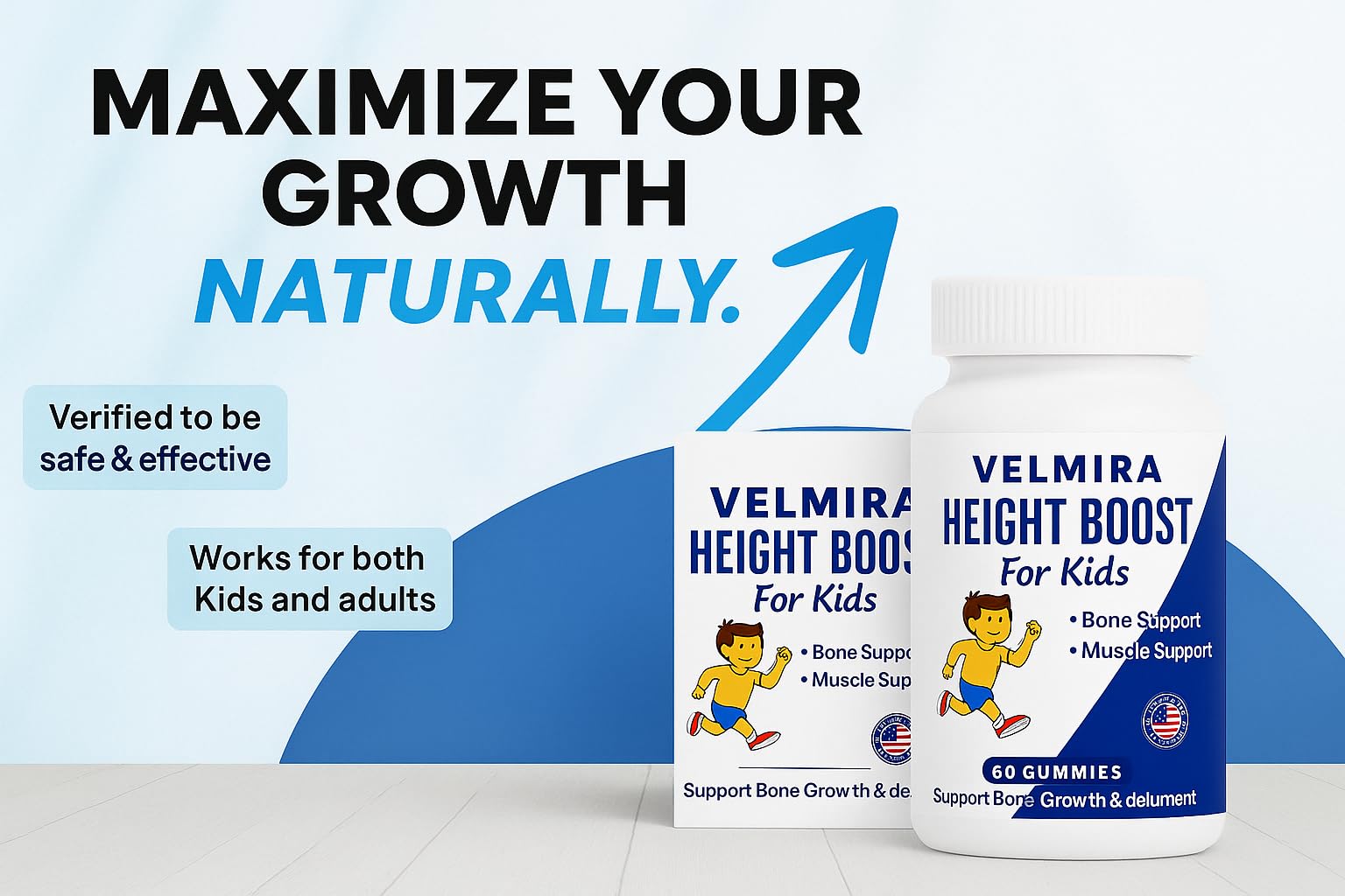 Velmira® Heightener Gummies for Bone Health & Development Support – Essential Vitamins & Minerals, Easy-to-Chew Gummies for Kids, Teens & Adults (Ages 5+) Velmira uk supplements