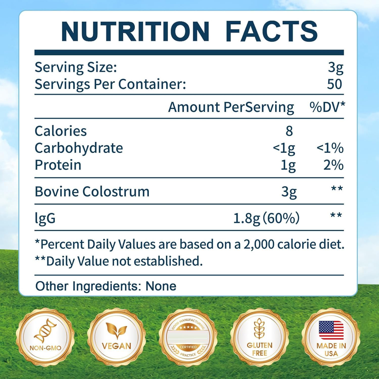 KEDISOM Grass-Fed Bovine Colostrum Supplement Powder - 60% High IgG 3000 mg for Gut Health, Immune Support - Easy to Mix Natural Liposomal Colostrum Superfood, Unflavored, 50 Servings KEDISOM uk supplements