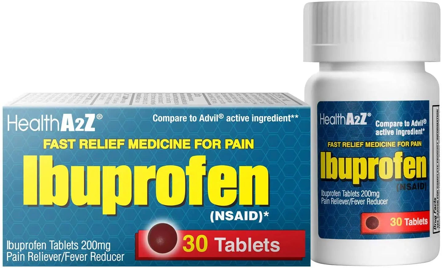 HealthA2Z® Ibuprofen Caplets 200mg | Pain Reliever & Fever Reducer | 24 Packs of 30 Tablets (720 Tablets Total) | Value Pack | NSAID HealthA2Z uk supplements