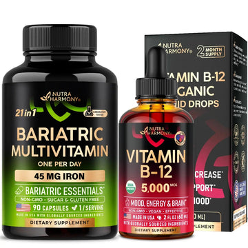 Bariatric Multivitamin Capsules & Organic Vitamin B12 Drops NUTRAHARMONY uk supplements