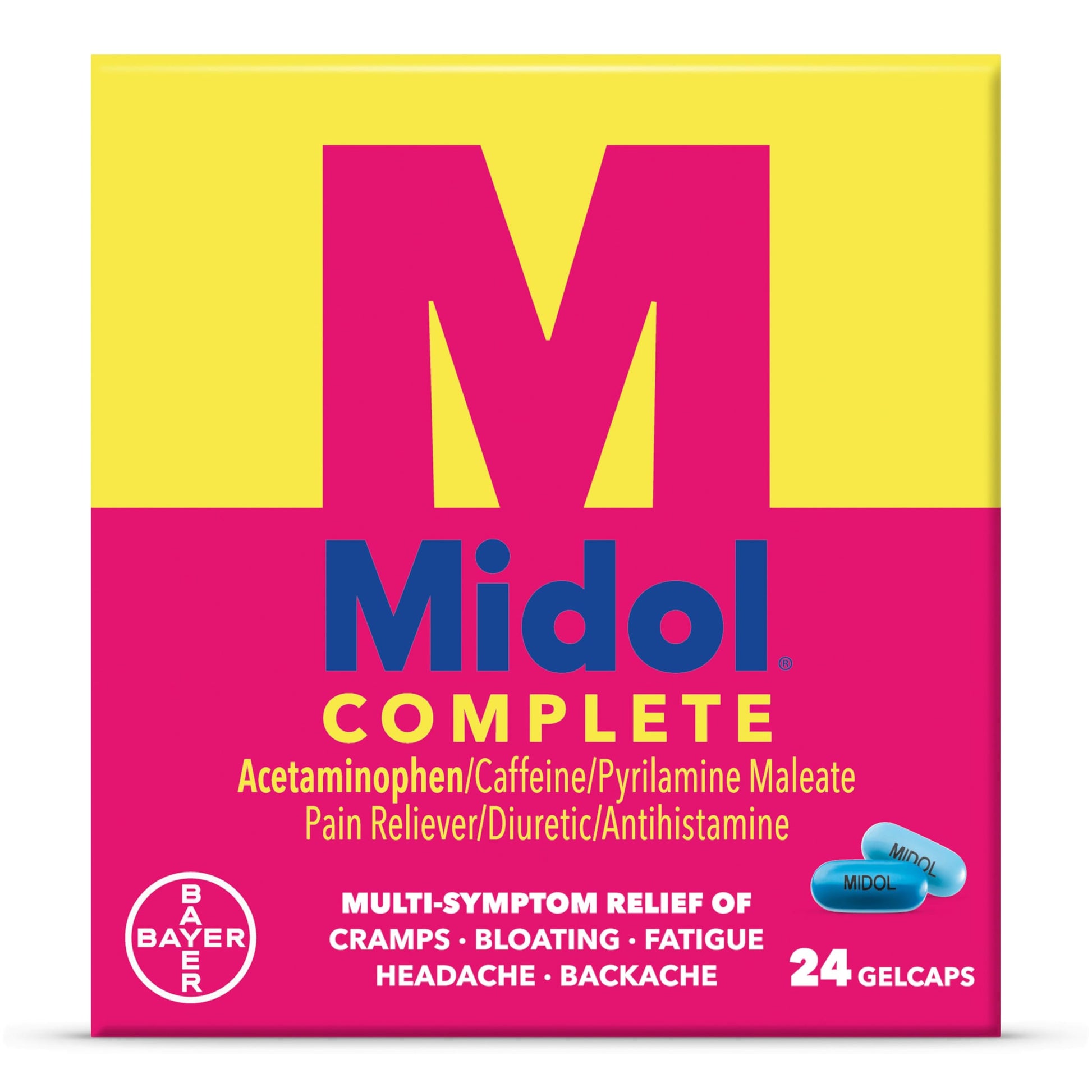 Midol Complete Gelcaps 24ct: Midol Complete Menstrual Pain Relief Gelcaps with Acetaminophen for Menstrual Symptom, PMS Relief, and Period Cramp Relief - 24 Count Midol uk supplements
